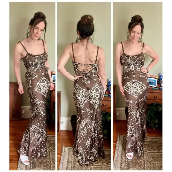 Sandro Bandana Print sleeveless Midi Dress Size 6 - Picture 7 of 16